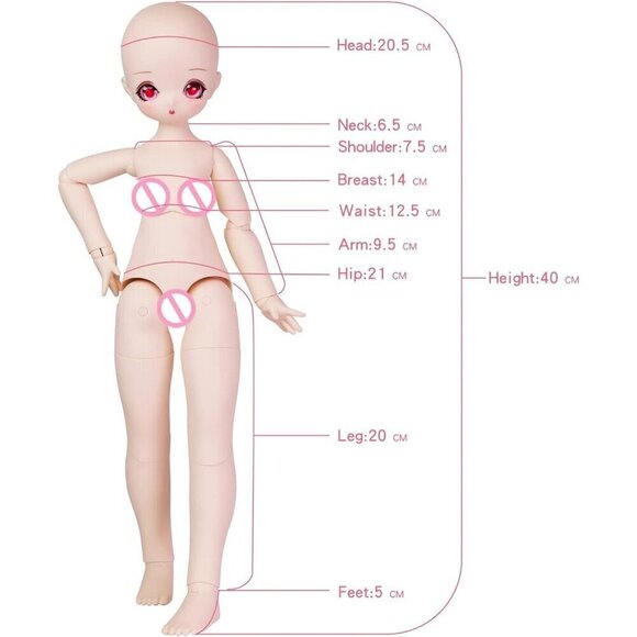 ICY Anime Style BJD Ball Jointed Doll Including Wig, 3D Eyes, Clothes, Shoes - Picture 4 of 5